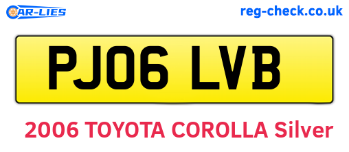 PJ06LVB are the vehicle registration plates.