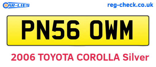 PN56OWM are the vehicle registration plates.