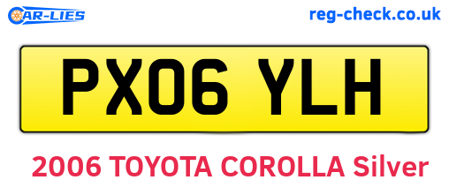 PX06YLH are the vehicle registration plates.