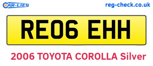 RE06EHH are the vehicle registration plates.
