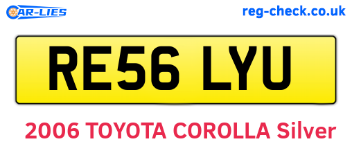 RE56LYU are the vehicle registration plates.