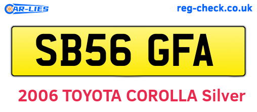 SB56GFA are the vehicle registration plates.