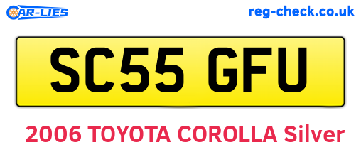 SC55GFU are the vehicle registration plates.