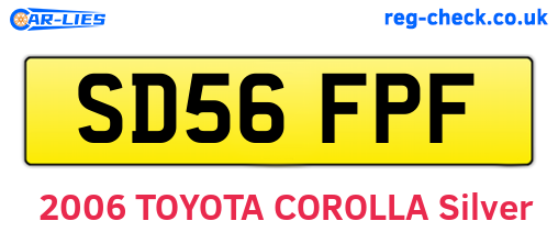 SD56FPF are the vehicle registration plates.