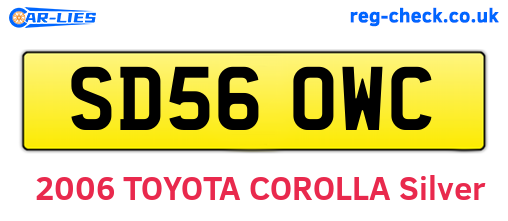 SD56OWC are the vehicle registration plates.