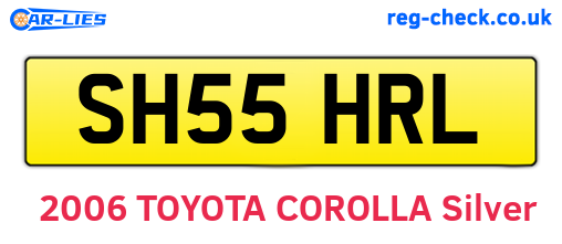 SH55HRL are the vehicle registration plates.