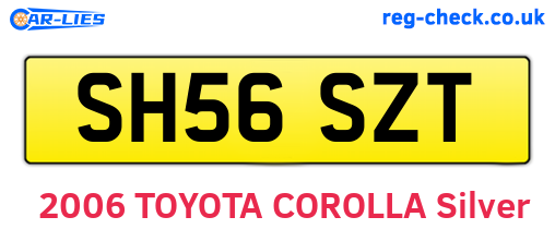SH56SZT are the vehicle registration plates.