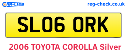 SL06ORK are the vehicle registration plates.