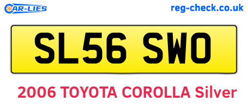 SL56SWO are the vehicle registration plates.