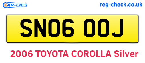 SN06OOJ are the vehicle registration plates.