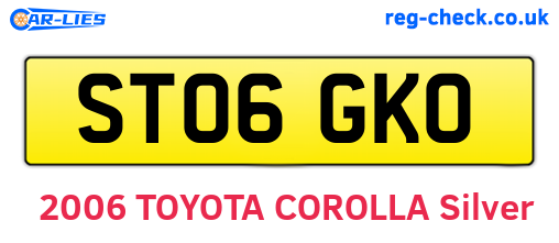 ST06GKO are the vehicle registration plates.