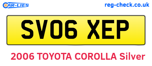 SV06XEP are the vehicle registration plates.