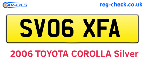 SV06XFA are the vehicle registration plates.
