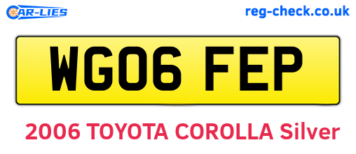 WG06FEP are the vehicle registration plates.