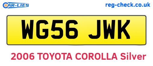 WG56JWK are the vehicle registration plates.