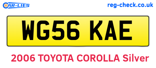 WG56KAE are the vehicle registration plates.