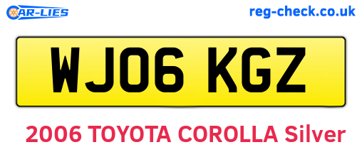 WJ06KGZ are the vehicle registration plates.