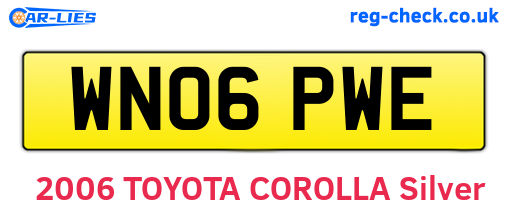 WN06PWE are the vehicle registration plates.