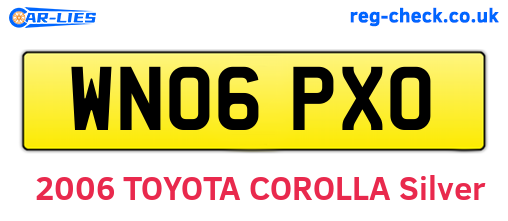 WN06PXO are the vehicle registration plates.