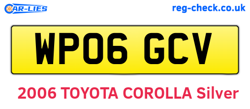 WP06GCV are the vehicle registration plates.