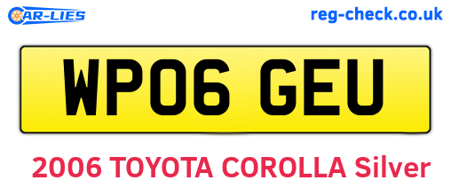 WP06GEU are the vehicle registration plates.