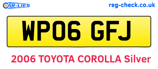 WP06GFJ are the vehicle registration plates.