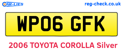 WP06GFK are the vehicle registration plates.