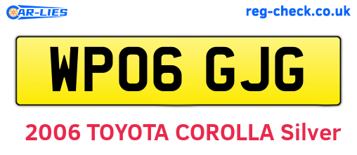 WP06GJG are the vehicle registration plates.