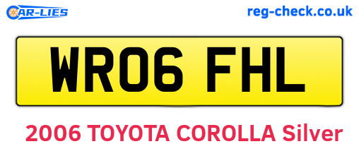WR06FHL are the vehicle registration plates.