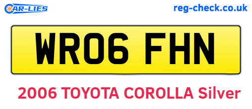 WR06FHN are the vehicle registration plates.