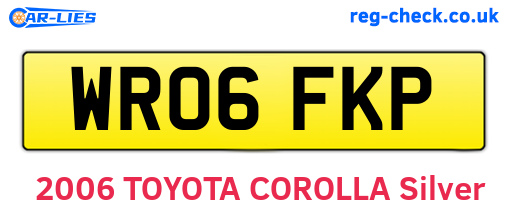 WR06FKP are the vehicle registration plates.