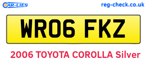 WR06FKZ are the vehicle registration plates.