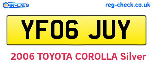 YF06JUY are the vehicle registration plates.