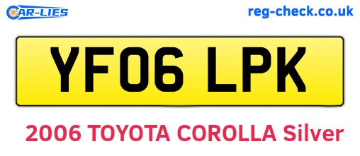 YF06LPK are the vehicle registration plates.