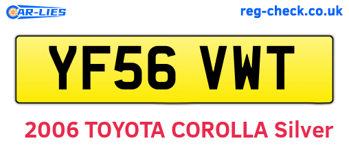 YF56VWT are the vehicle registration plates.