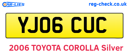 YJ06CUC are the vehicle registration plates.