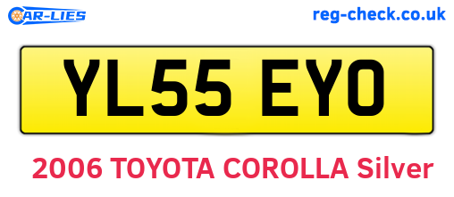 YL55EYO are the vehicle registration plates.