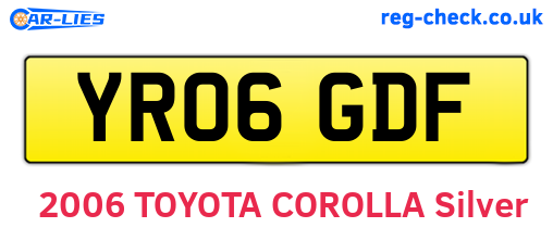 YR06GDF are the vehicle registration plates.