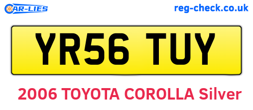 YR56TUY are the vehicle registration plates.