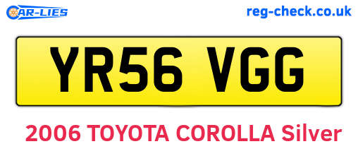 YR56VGG are the vehicle registration plates.