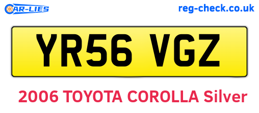 YR56VGZ are the vehicle registration plates.