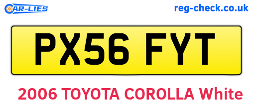 PX56FYT are the vehicle registration plates.