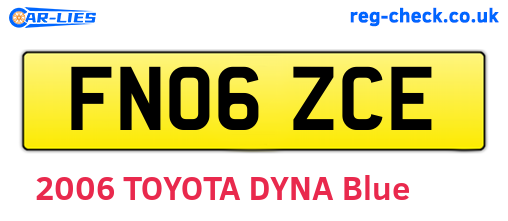 FN06ZCE are the vehicle registration plates.