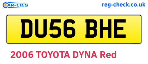 DU56BHE are the vehicle registration plates.