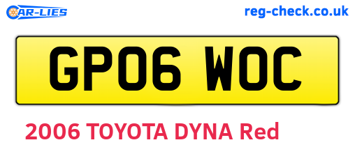 GP06WOC are the vehicle registration plates.