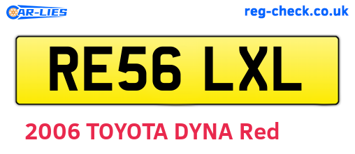 RE56LXL are the vehicle registration plates.