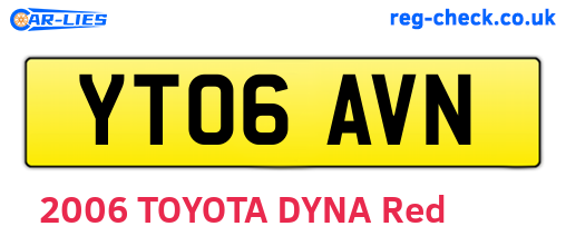 YT06AVN are the vehicle registration plates.
