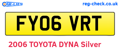 FY06VRT are the vehicle registration plates.