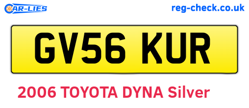 GV56KUR are the vehicle registration plates.