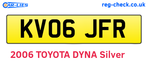 KV06JFR are the vehicle registration plates.
